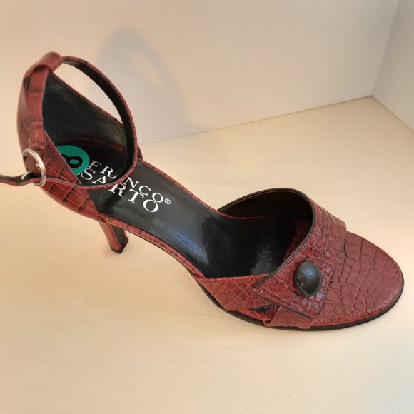 Franco Sarto Red Leather Heels | Sandals | New! 8 - Picture 10 of 14